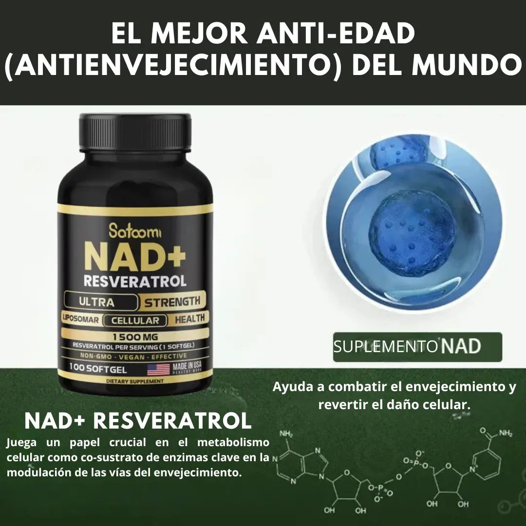 Suplemento NAD+ Resveratrol Cápsulas